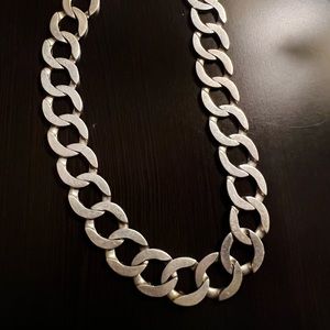 Heavy sterling silver parisina choker necklace